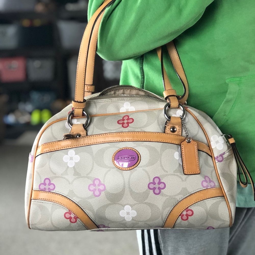 Coach floral satchel